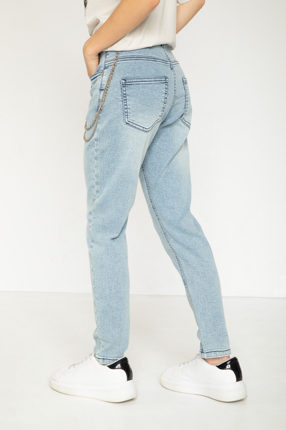 Niebieskie jeansowe spodnie typu BAGGY - 43800