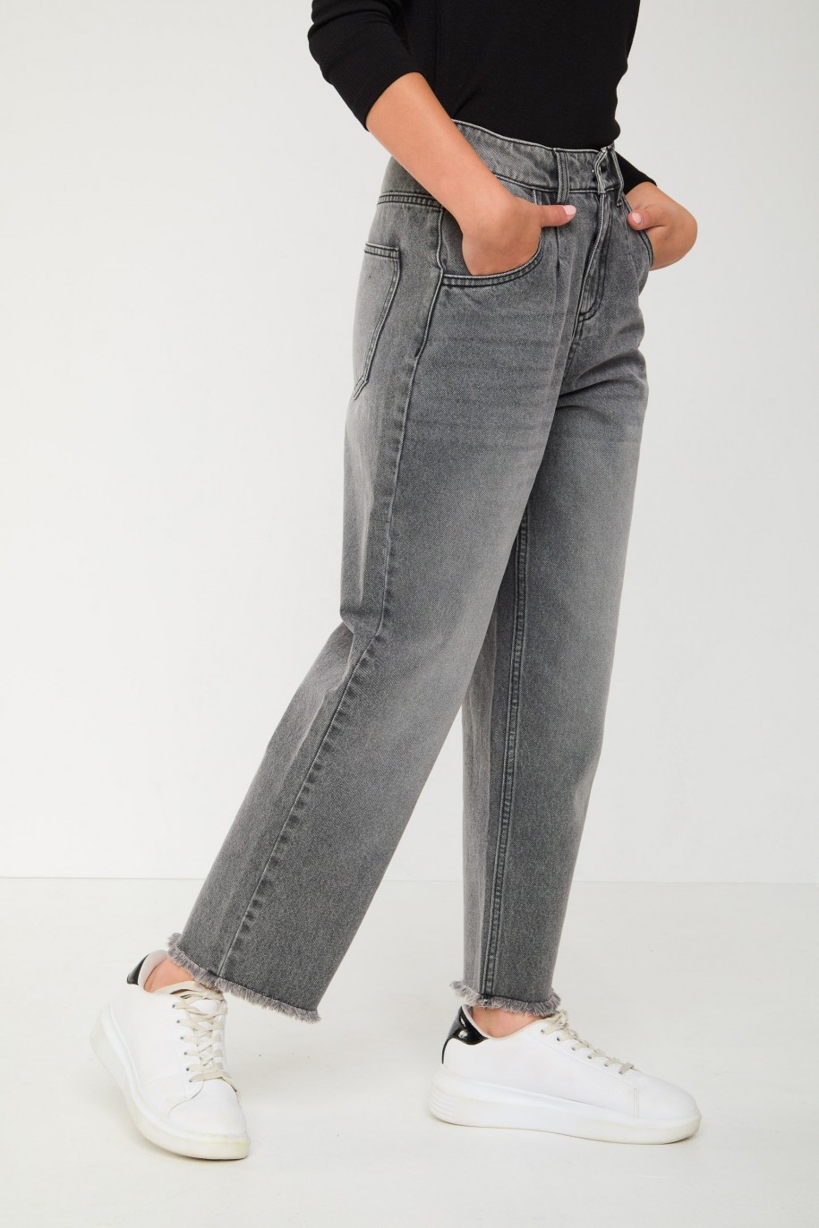Szare jeansy typu SLOUCHY - 43838