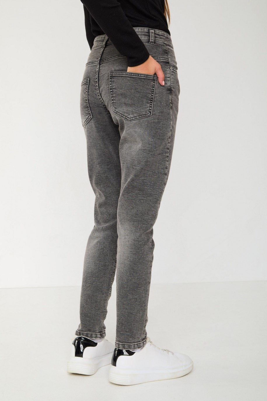 Szare jeansowe spodnie typu BAGGY - 43845