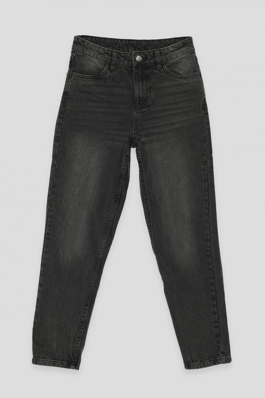 Szare jeansy typu MOM FIT - 43969