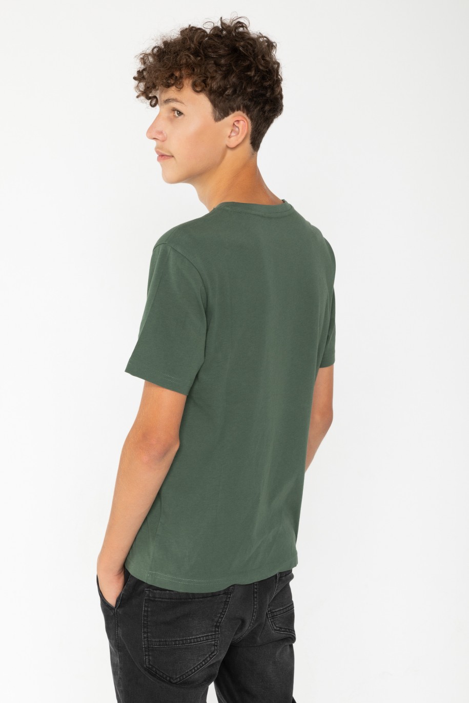 Zielony T-shirt z nadrukami - 43995