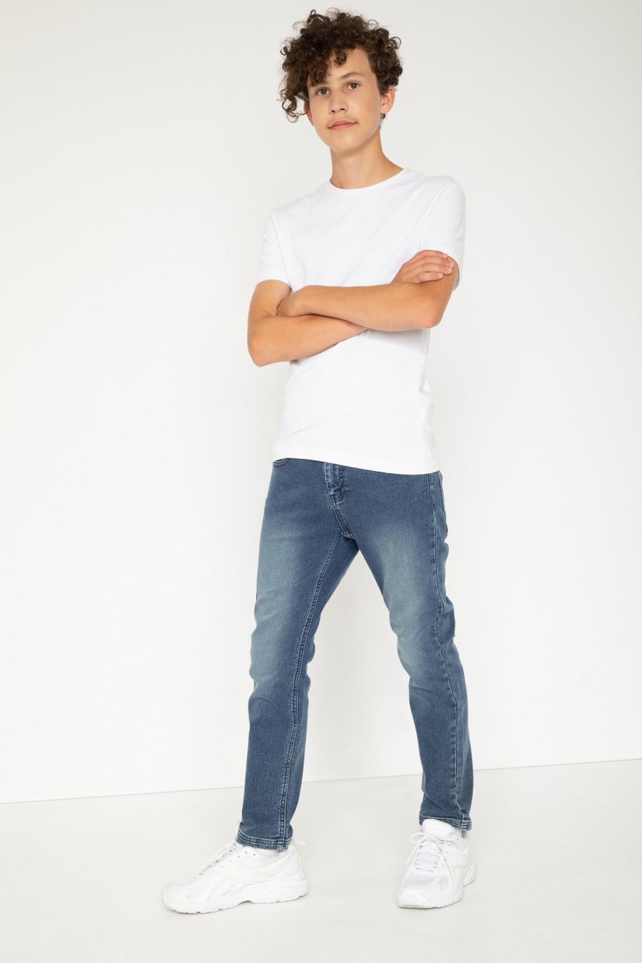 Niebieskie proste jeansy - 44187