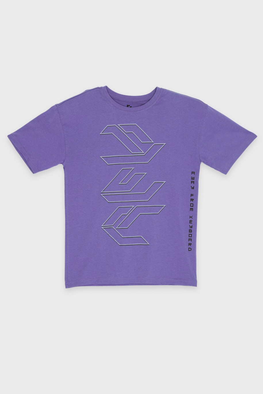 Czarno-fioletowa piżama t-shirt i spodnie - 44271