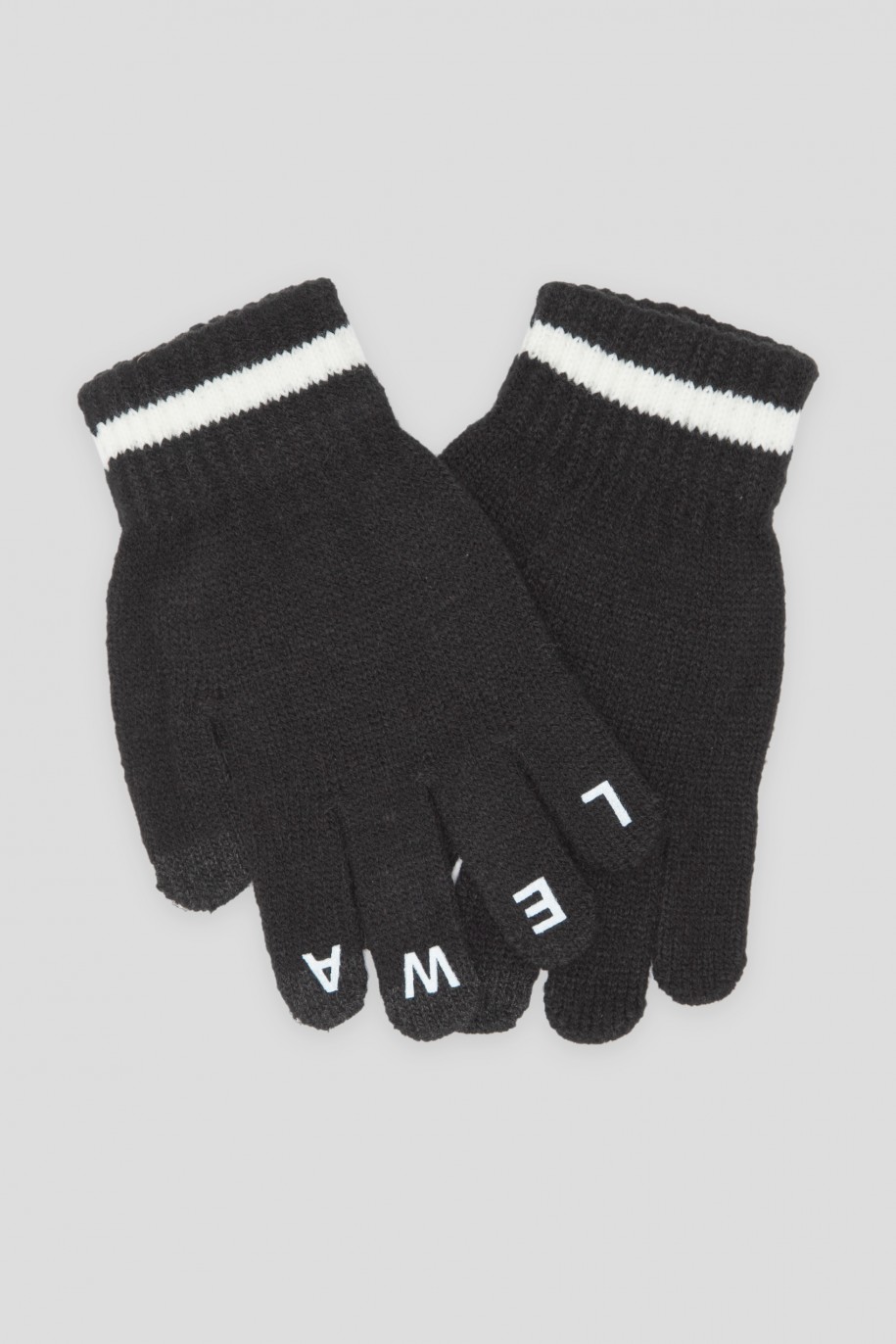 Czarne rękawiczki z napisem LEWA PRAWA - 44301