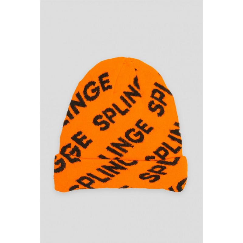Pomarańczowa czapka z napisami - 44351