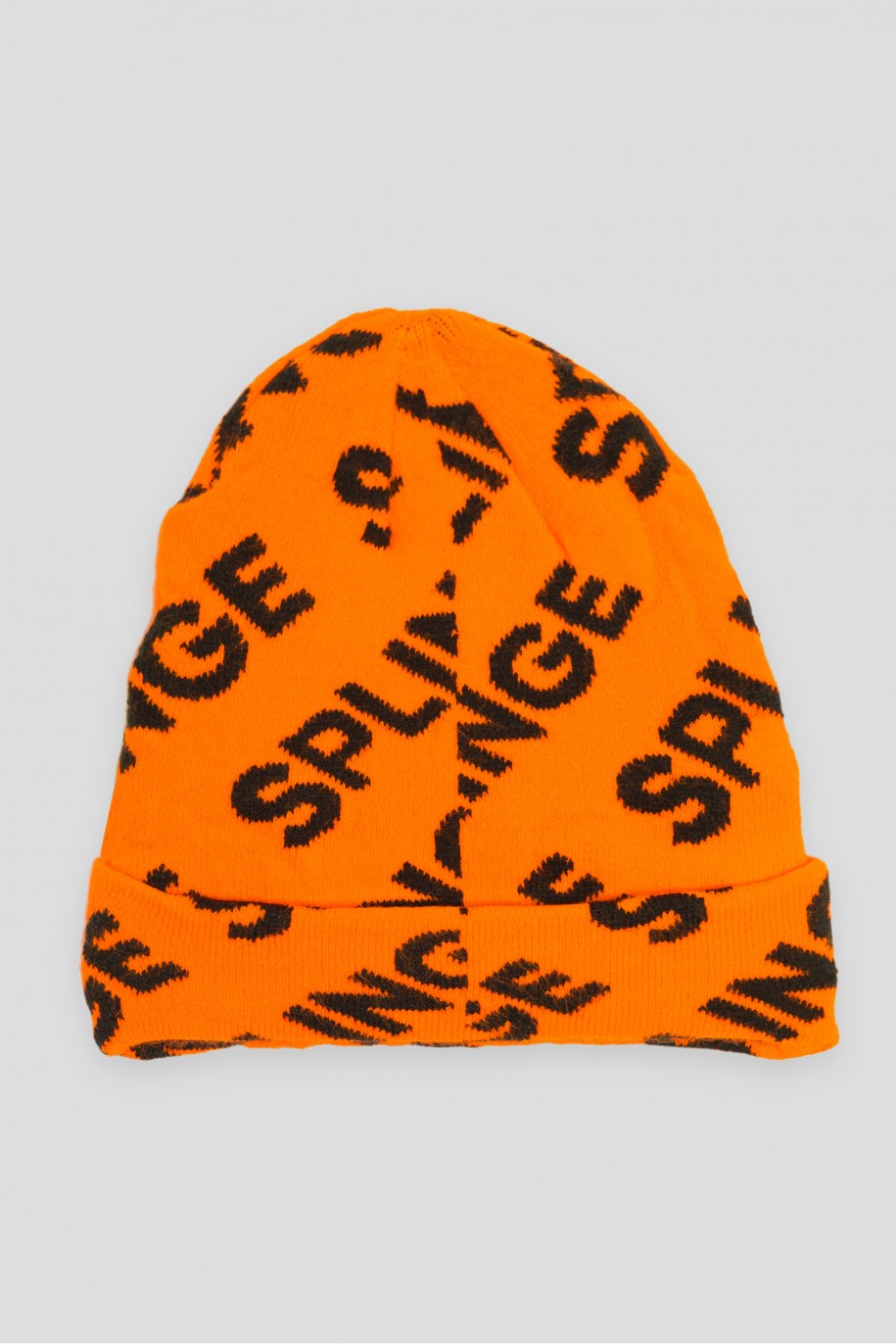 Pomarańczowa czapka z napisami - 44352