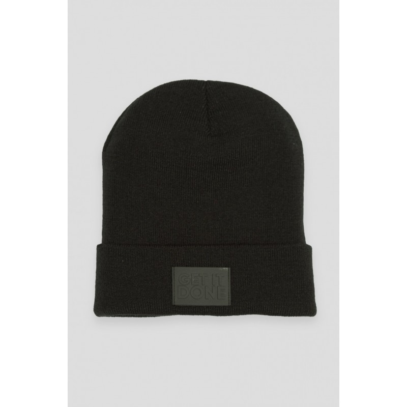 Czarna czapka z aplikacją - 44357