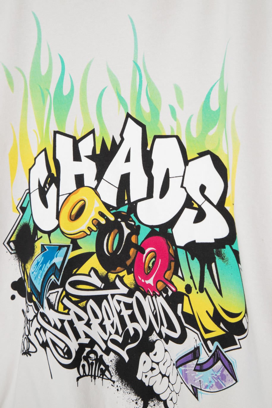 Kremowa bluza z nadrukiem graffiti - 44453