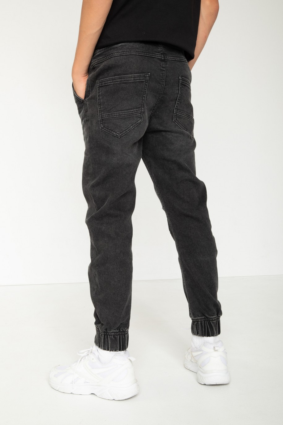 Szare spodnie jeansowe jogger - 44528