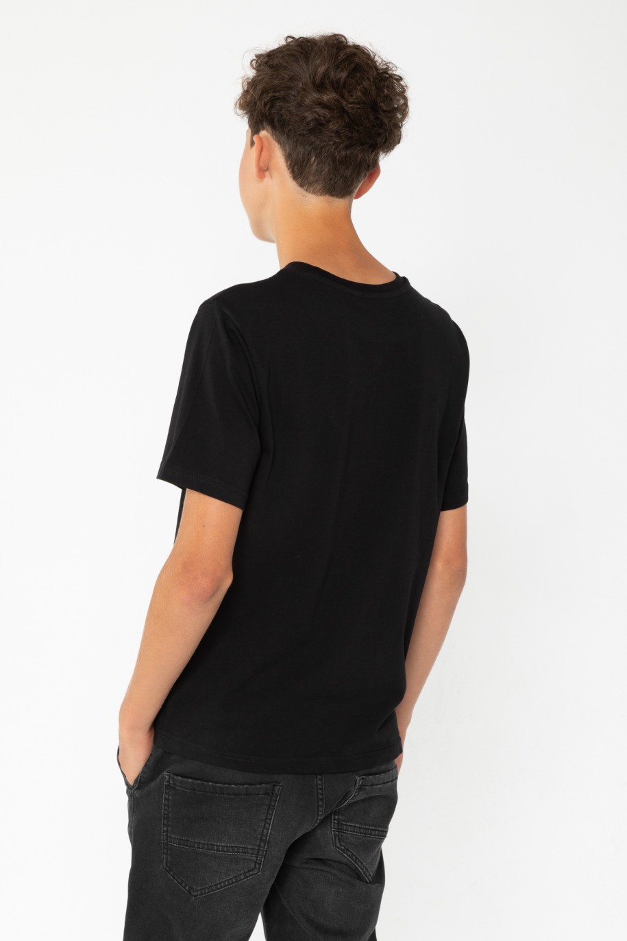 Czarny T-shirt z nadrukiem - 44539