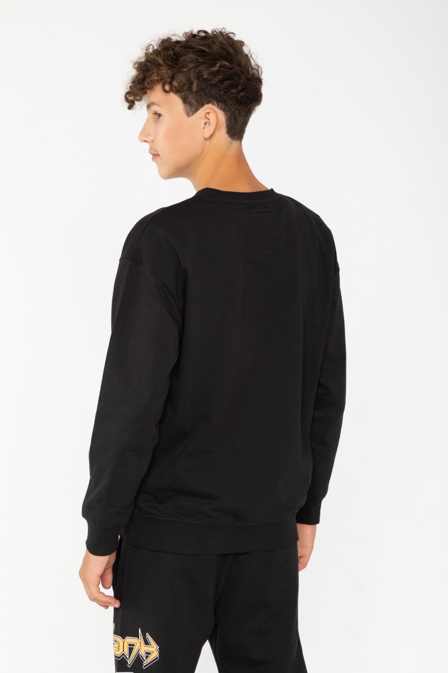 Czarna bluza dresowa z nadrukami - 44700