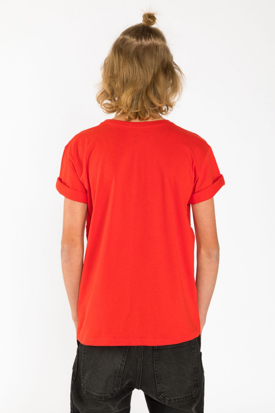 Czerwony świąteczny T-shirt z nadrukiem - 44902
