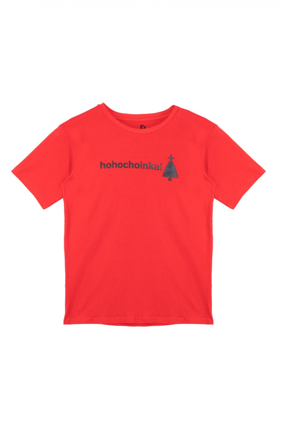 Czerwony świąteczny T-shirt z nadrukiem - 44905