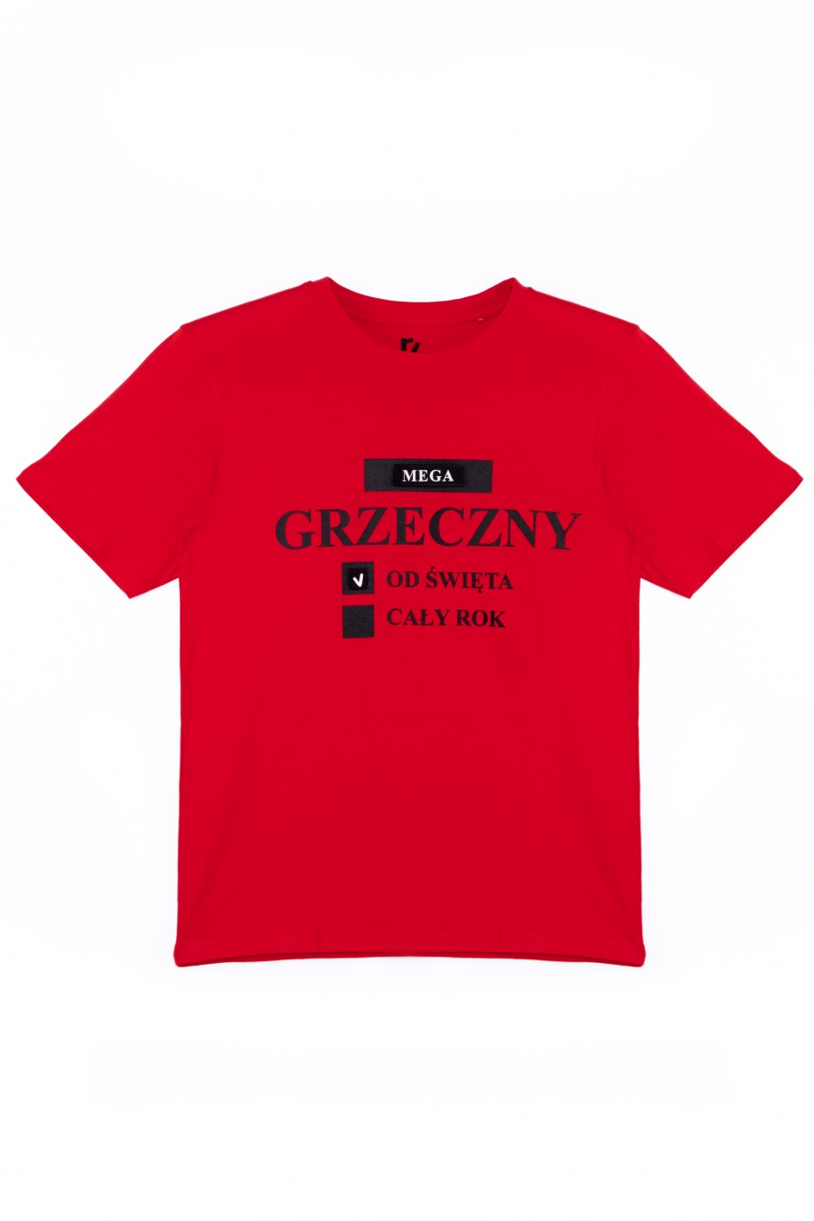 Czerwony t-shirt dla chłopaka MEGA GRZECZNY - 44919