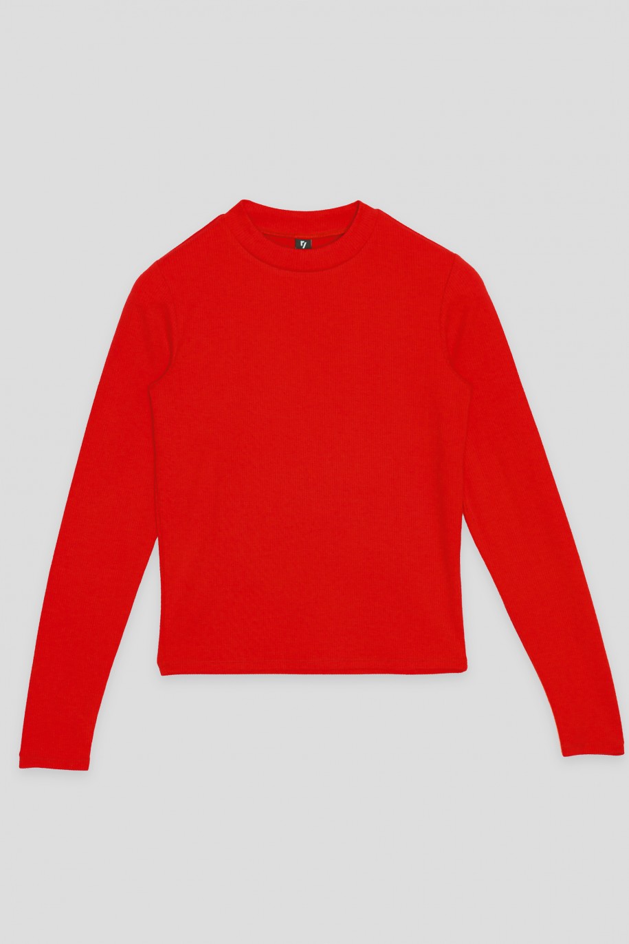 Czerwona bluzka z długim rękawem - 45095