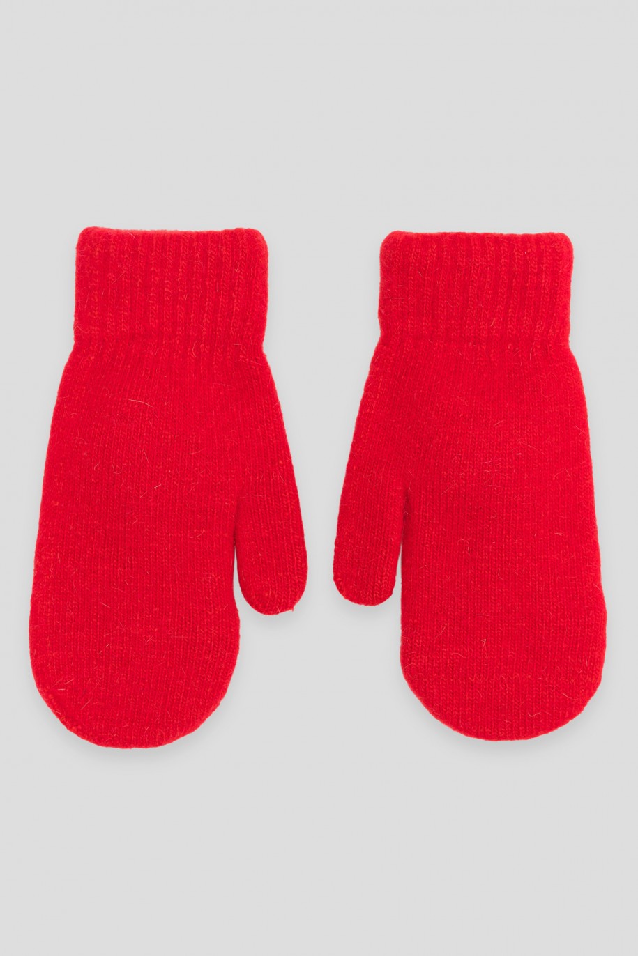 Czerwone rękawiczki ze świątecznymi naszywkami - 45113