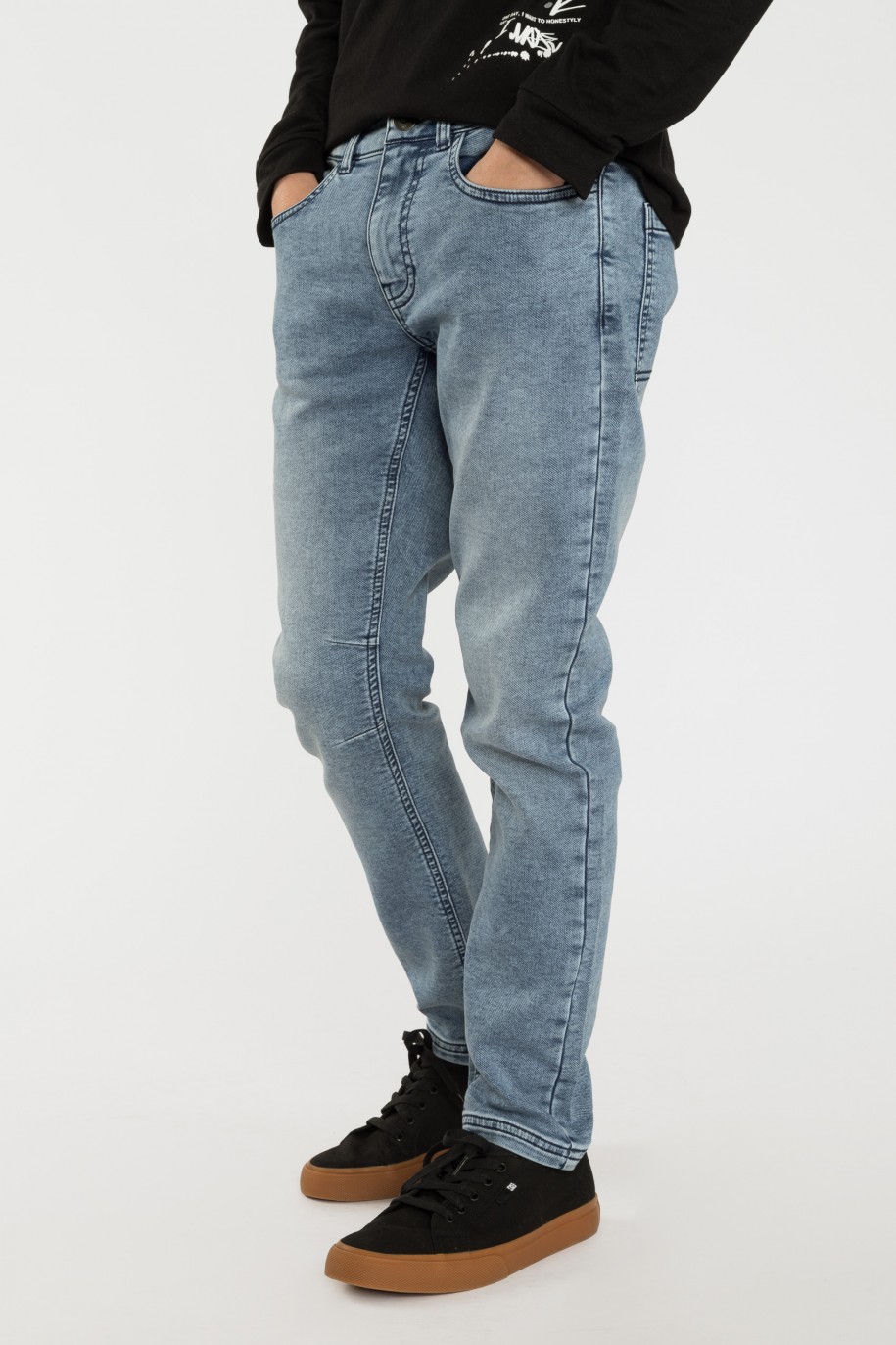 Niebieskie proste jeansy - 45122