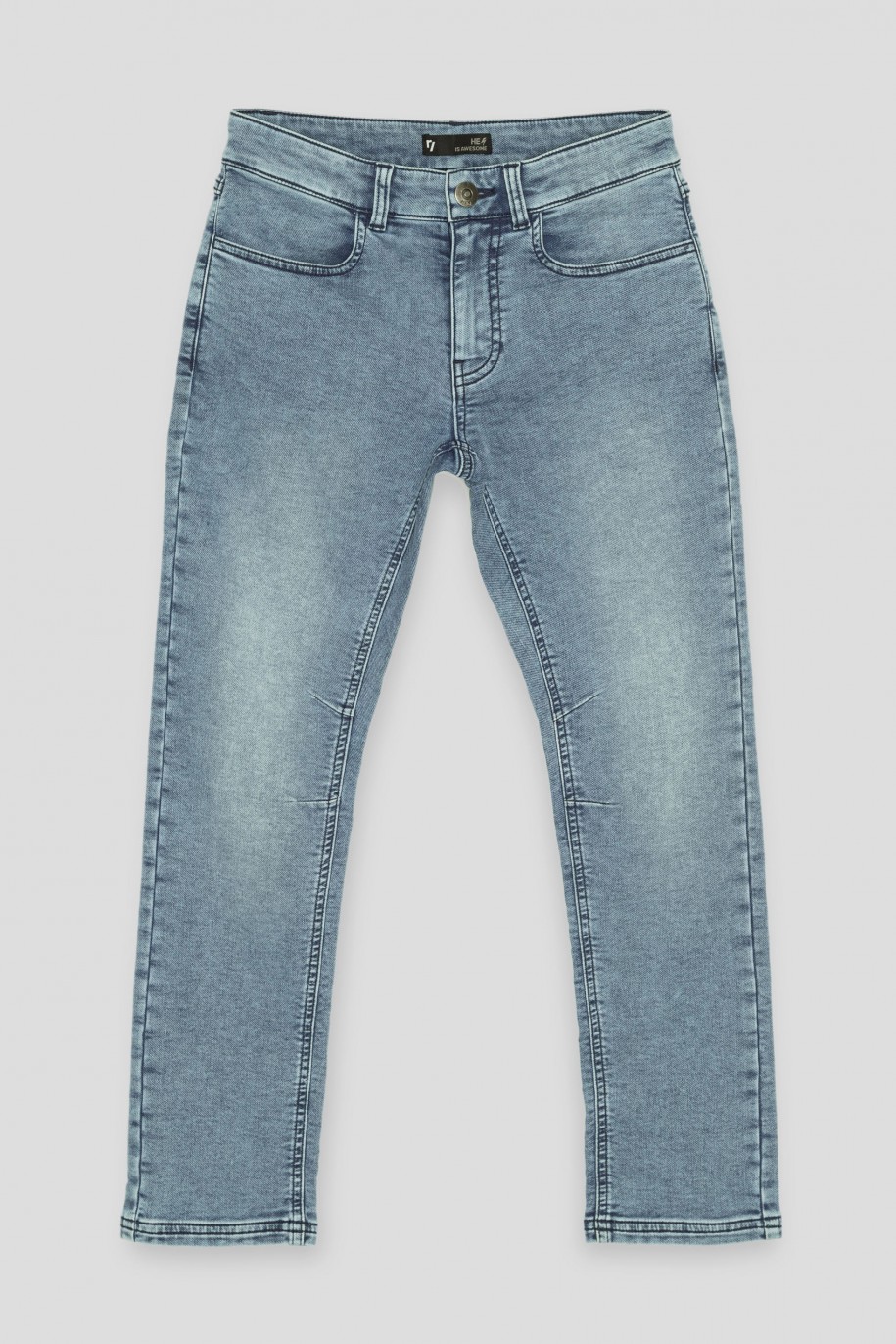Niebieskie proste jeansy - 45123