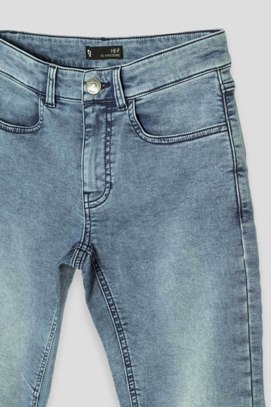 Niebieskie proste jeansy - 45125