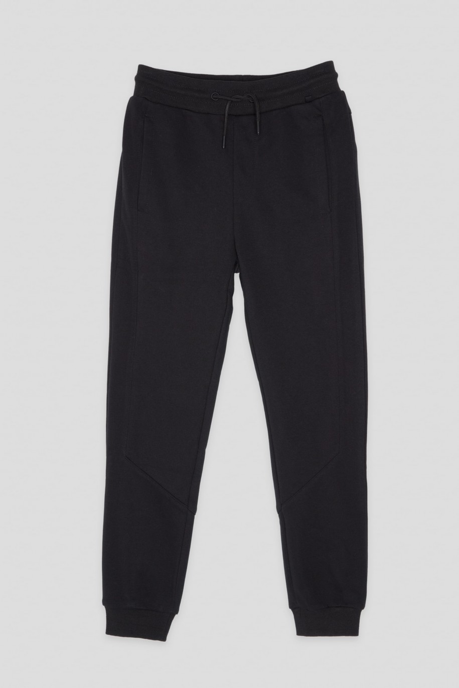 Czarne spodnie dresowe z odpinanym łańcuchem - 45198