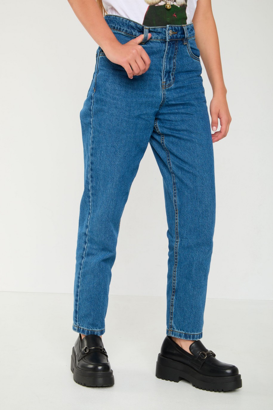 Niebieskie jeansy typu MOM FIT - 45360