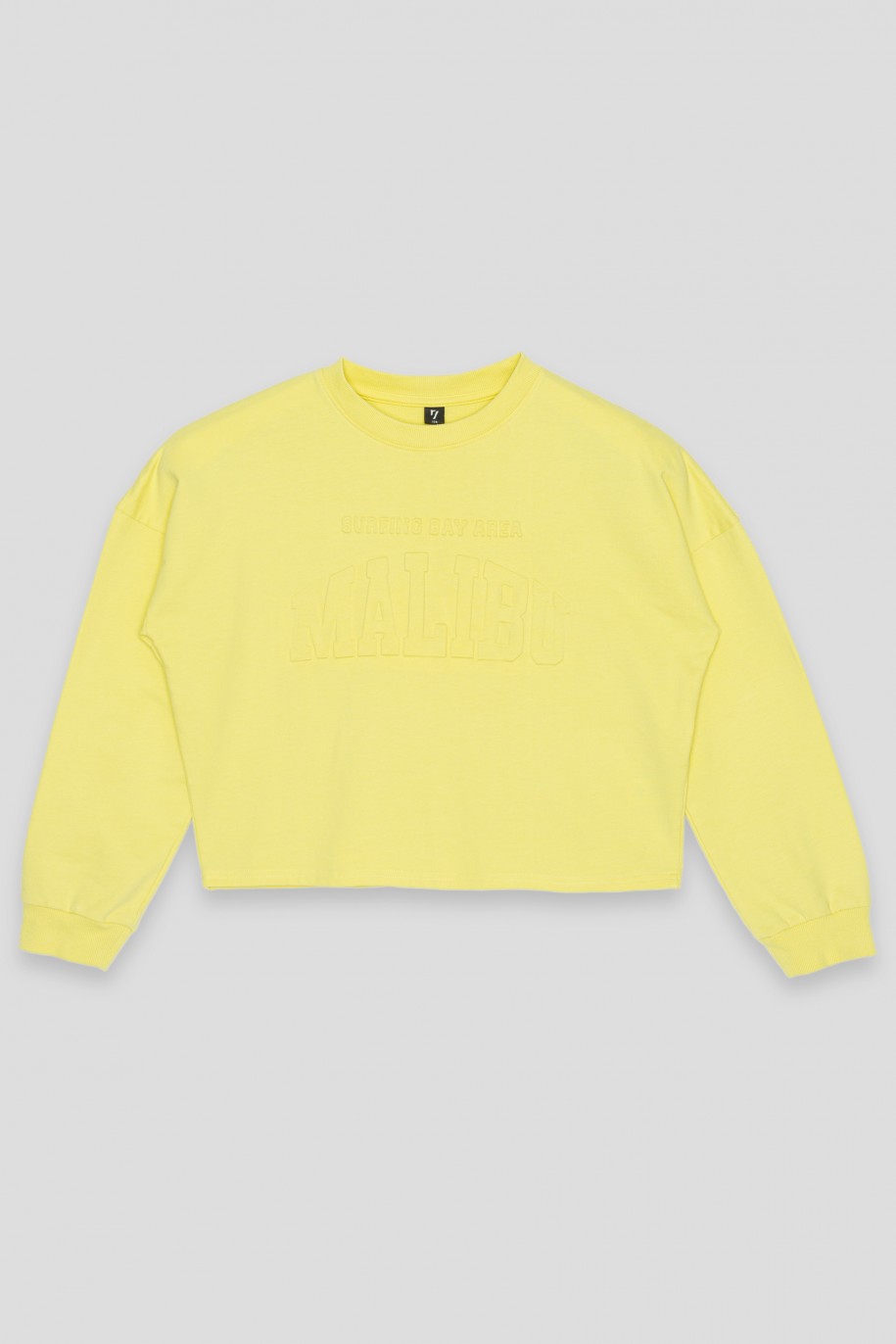 Żółta bluza dresowa z dzianiny bawełnianej - 45464