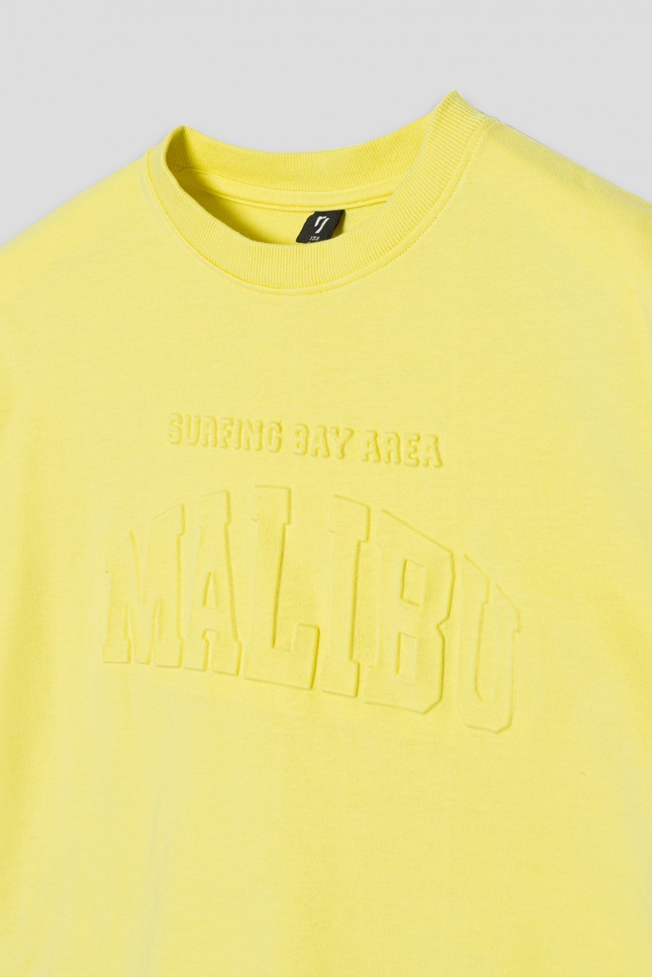 Żółta bluza dresowa z dzianiny bawełnianej - 45465