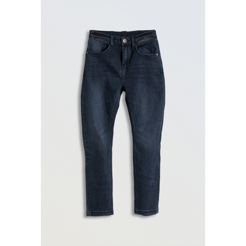 Granatowe klasyczne jeansy LOOSE - 45685