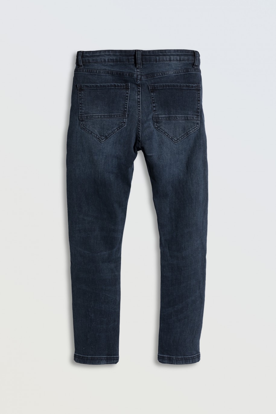 Granatowe klasyczne jeansy LOOSE - 45686
