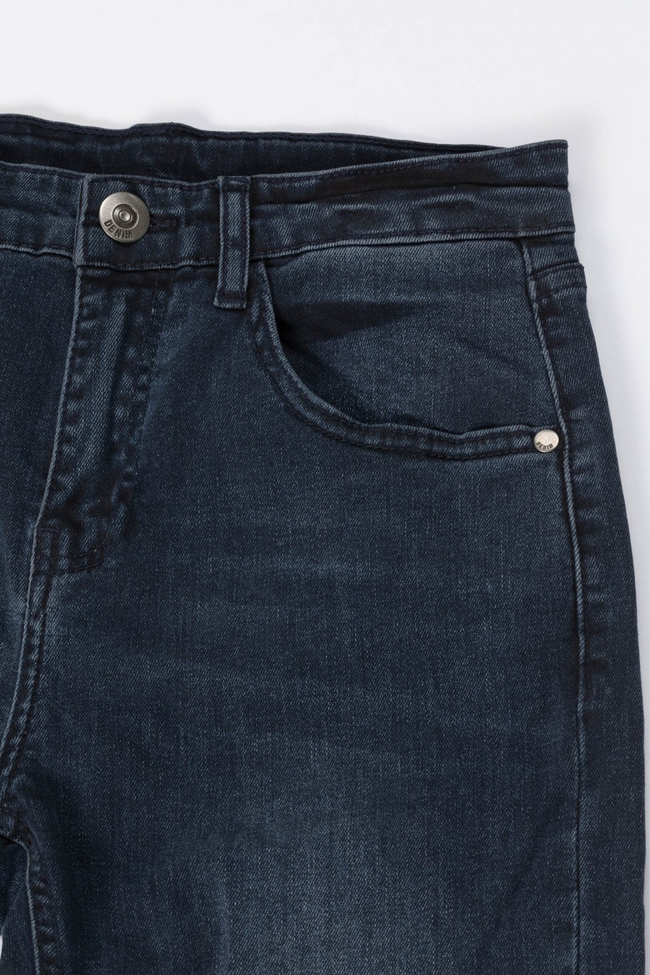 Granatowe klasyczne jeansy LOOSE - 45687