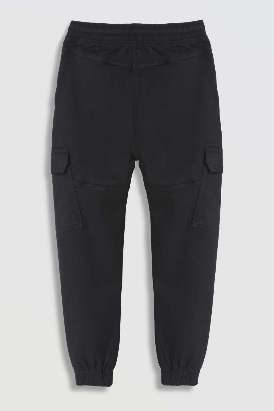 Szare spodnie typu bojówki z przestrzennymi kieszeniami - 46249