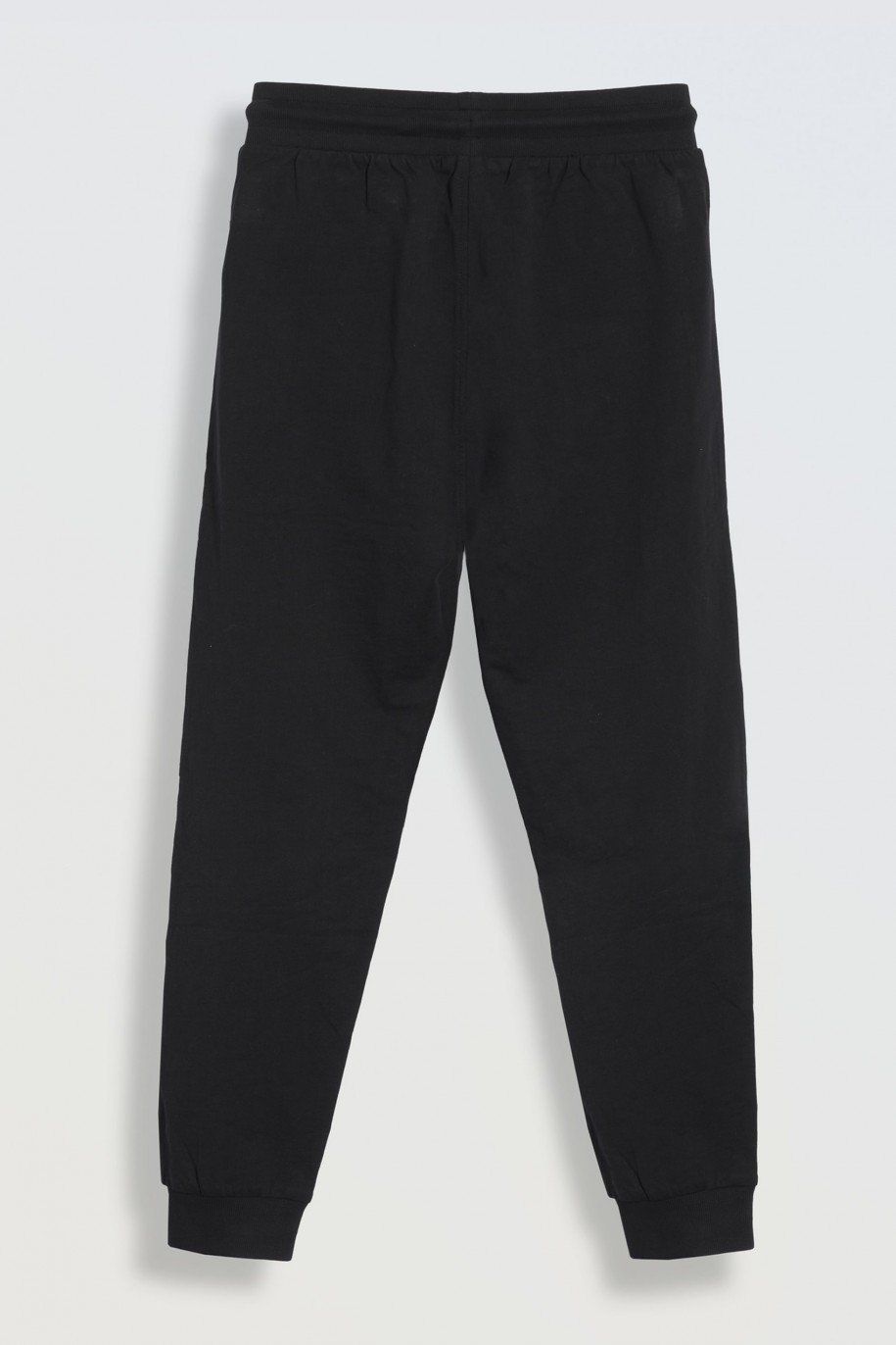 Czarne spodnie dresowe z kieszeniami zapinanymi na zamek - 46260