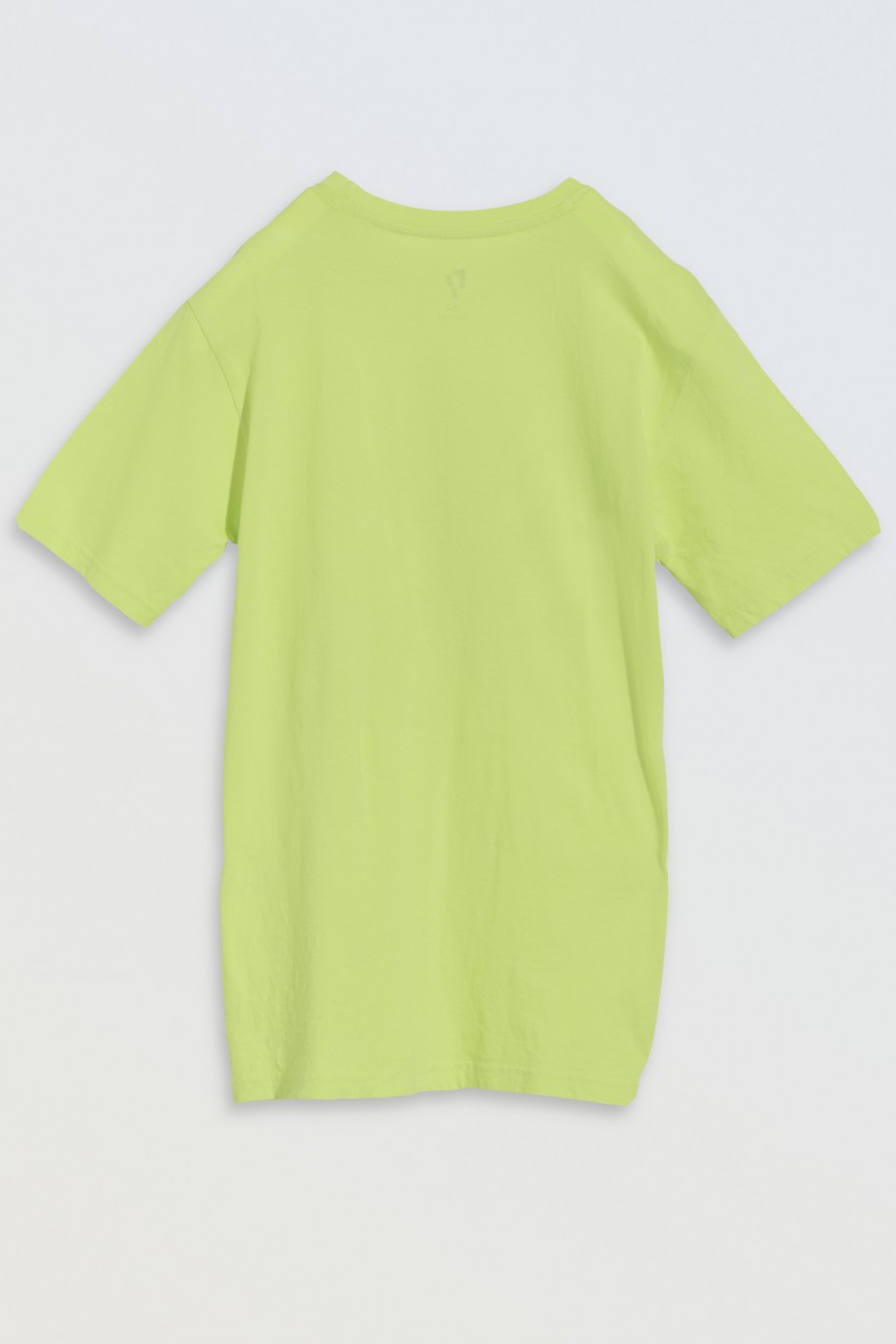 Limonkowy  T-shirt z nadrukiem z przodu - 46282