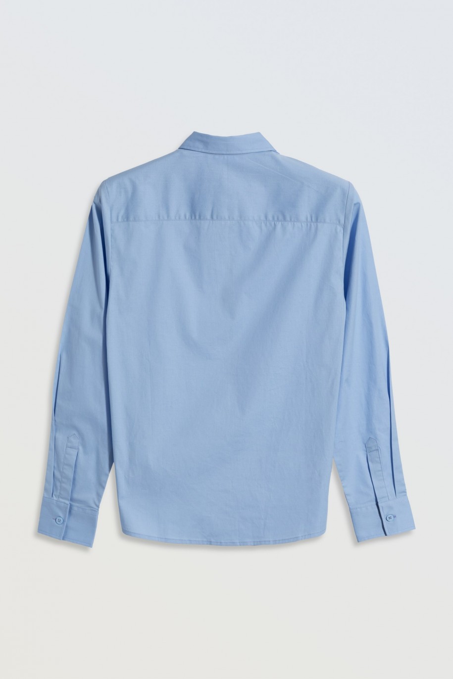 Niebieska koszula o regularnym kroju z długim rękawem - 46589