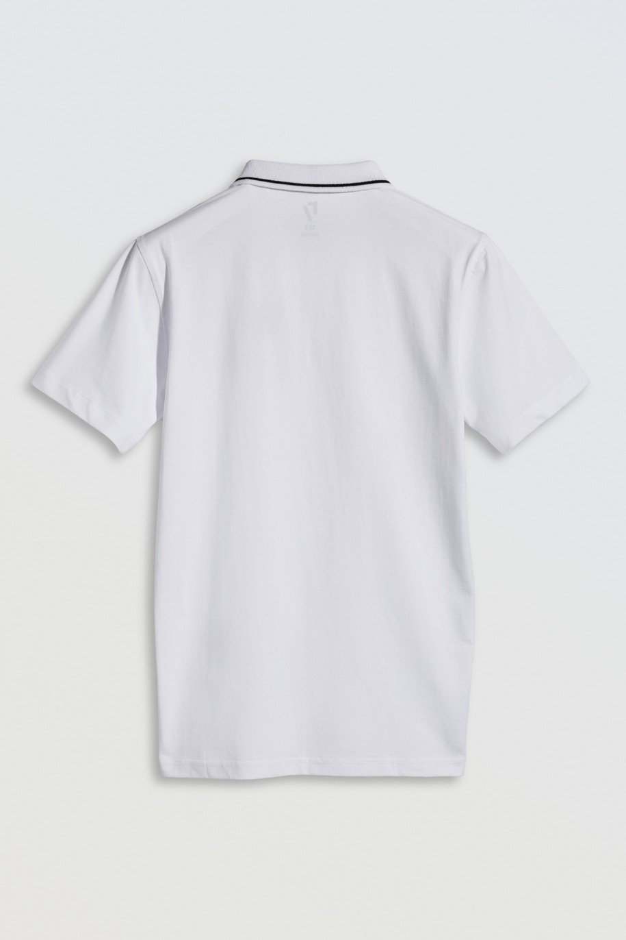 Biała koszulka polo z krótkim rękawem - 46622