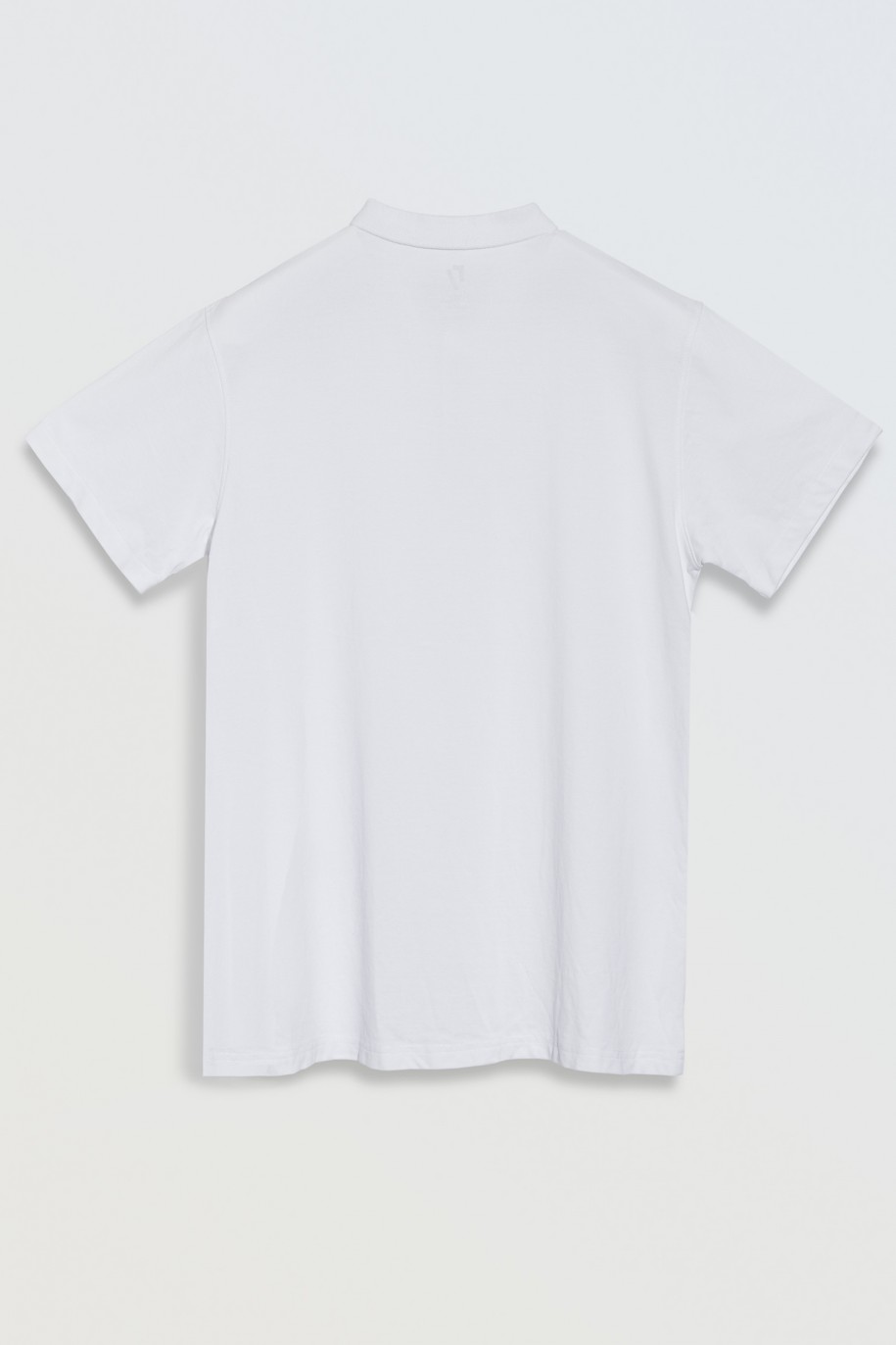 Biała koszulka polo z krótkim rękawem - 46675