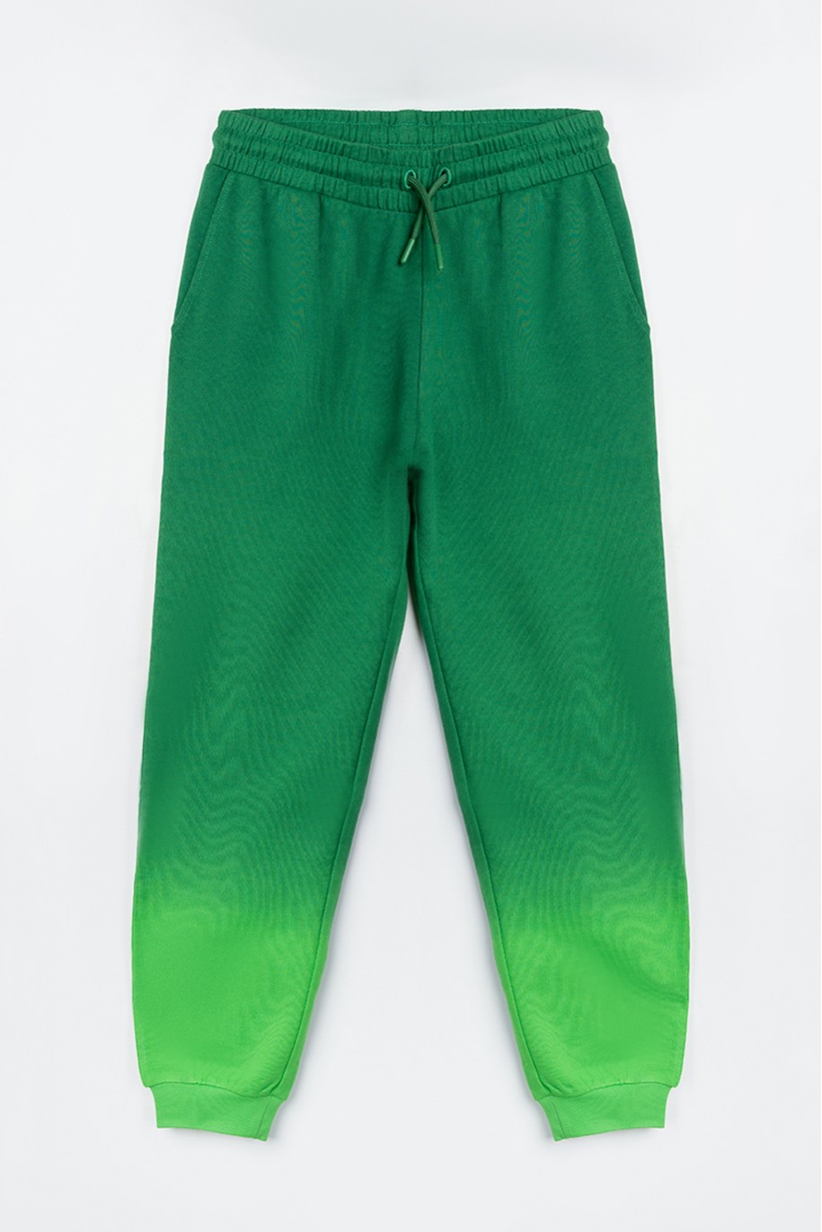Gładkie spodnie dresowe z efektem ombre - 46961