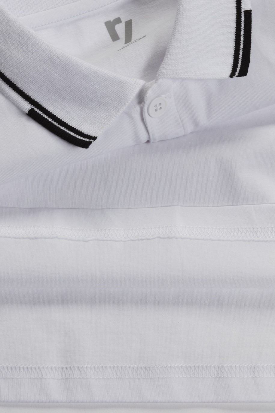 Biała koszulka polo z krótkim rękawem - 47010