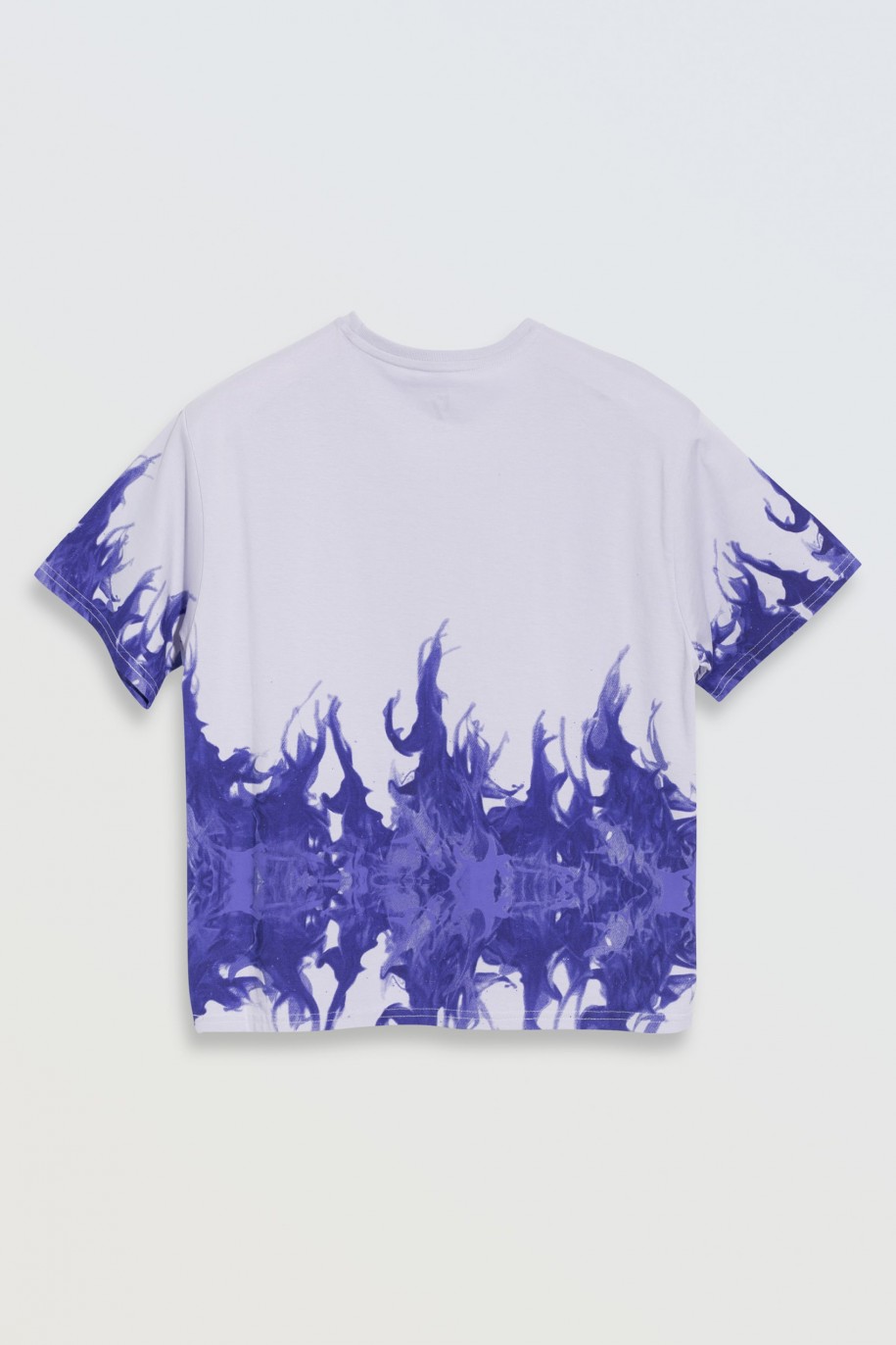 T-shirt w odcieniach fioletu z nadrukiem - 47247