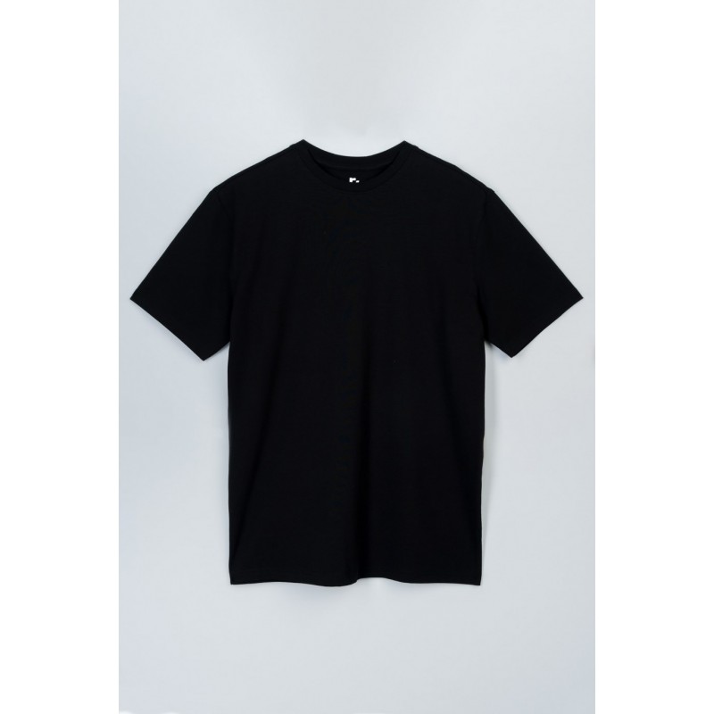 Czarny t-shirt bez nadruków - 47321