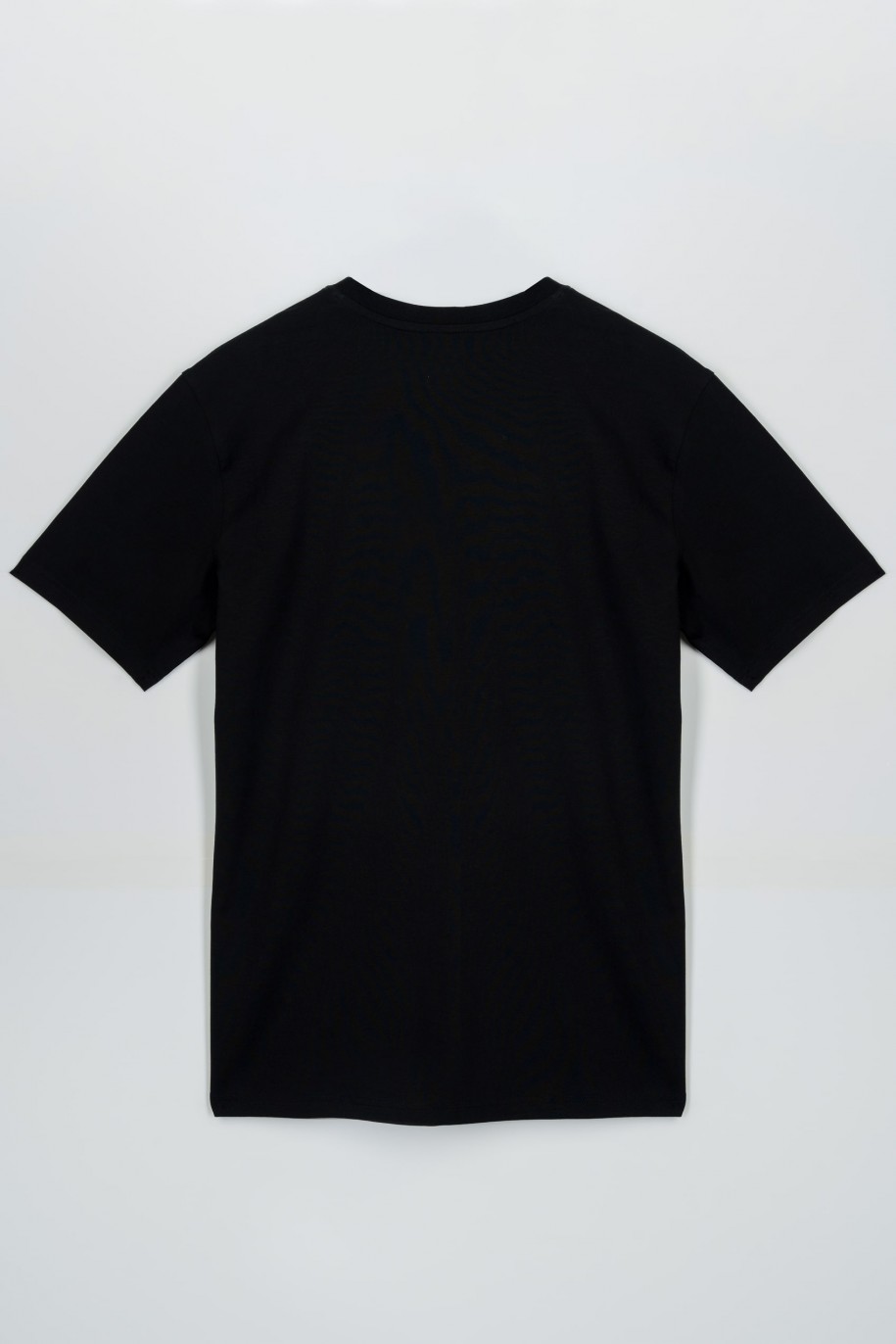 Czarny t-shirt bez nadruków - 47322