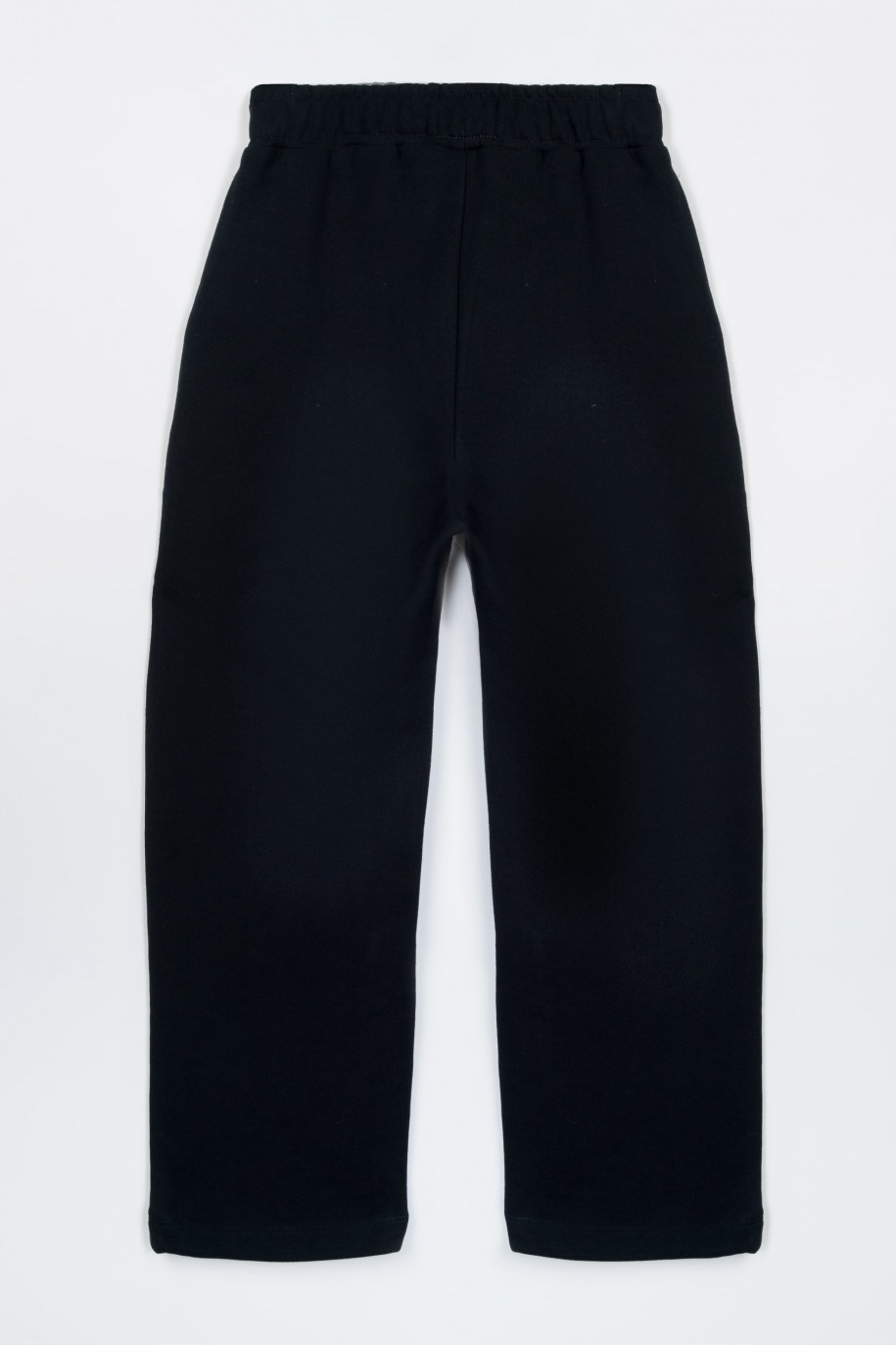 Czarne spodnie dresowe oversize ze ściąganymi nogawkami - 47411