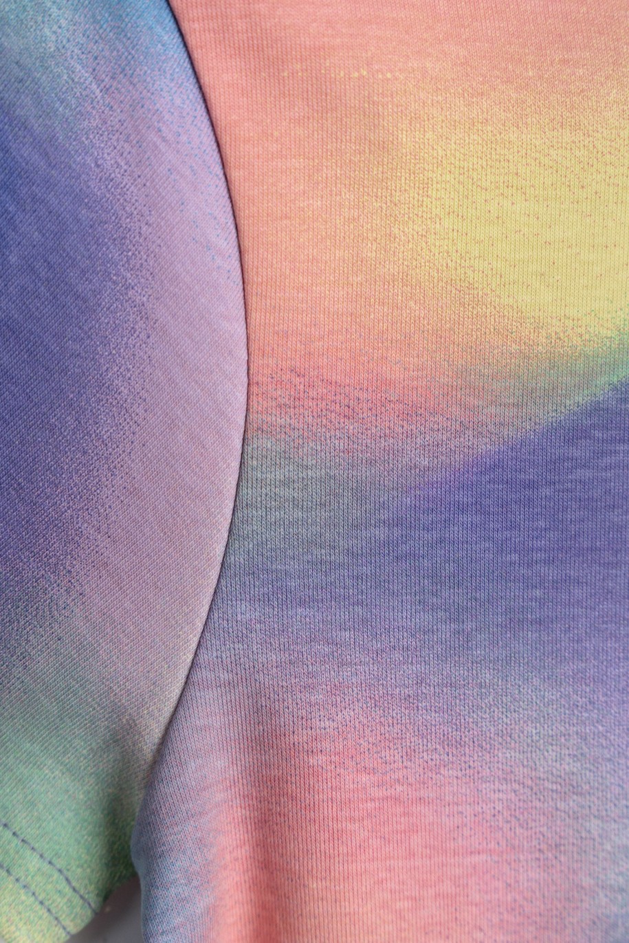 Kolorowy t-shirt z efektem ombre na całości - 47442
