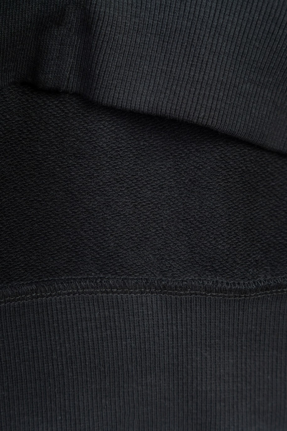 Czarna bluza bomberka z minimalistycznymi nadrukami zapiana na zamek - 47472