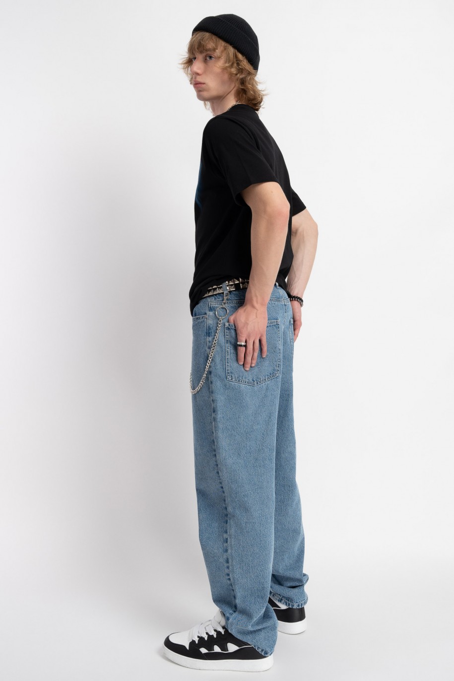 Niebieskie spodnie jeansowe o kroju BAGGY - 49800