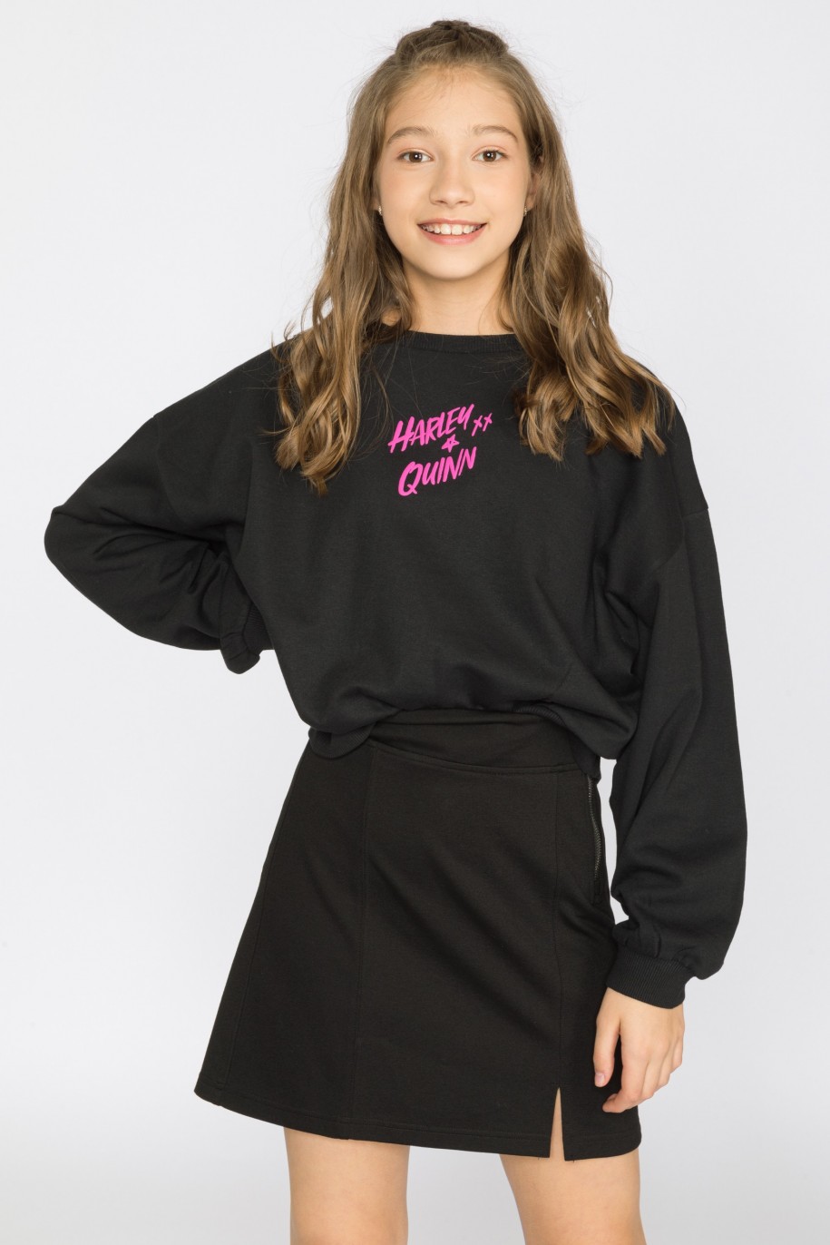 czarna bluza dla dziewczyny harley quinn reporter young