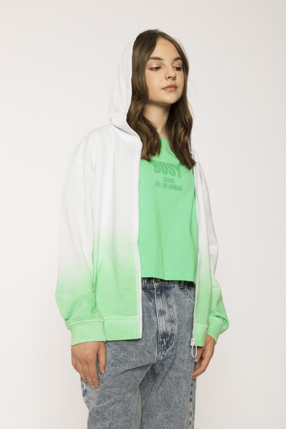 zielono-biała bluza dla dziewczyny ombre reporter young