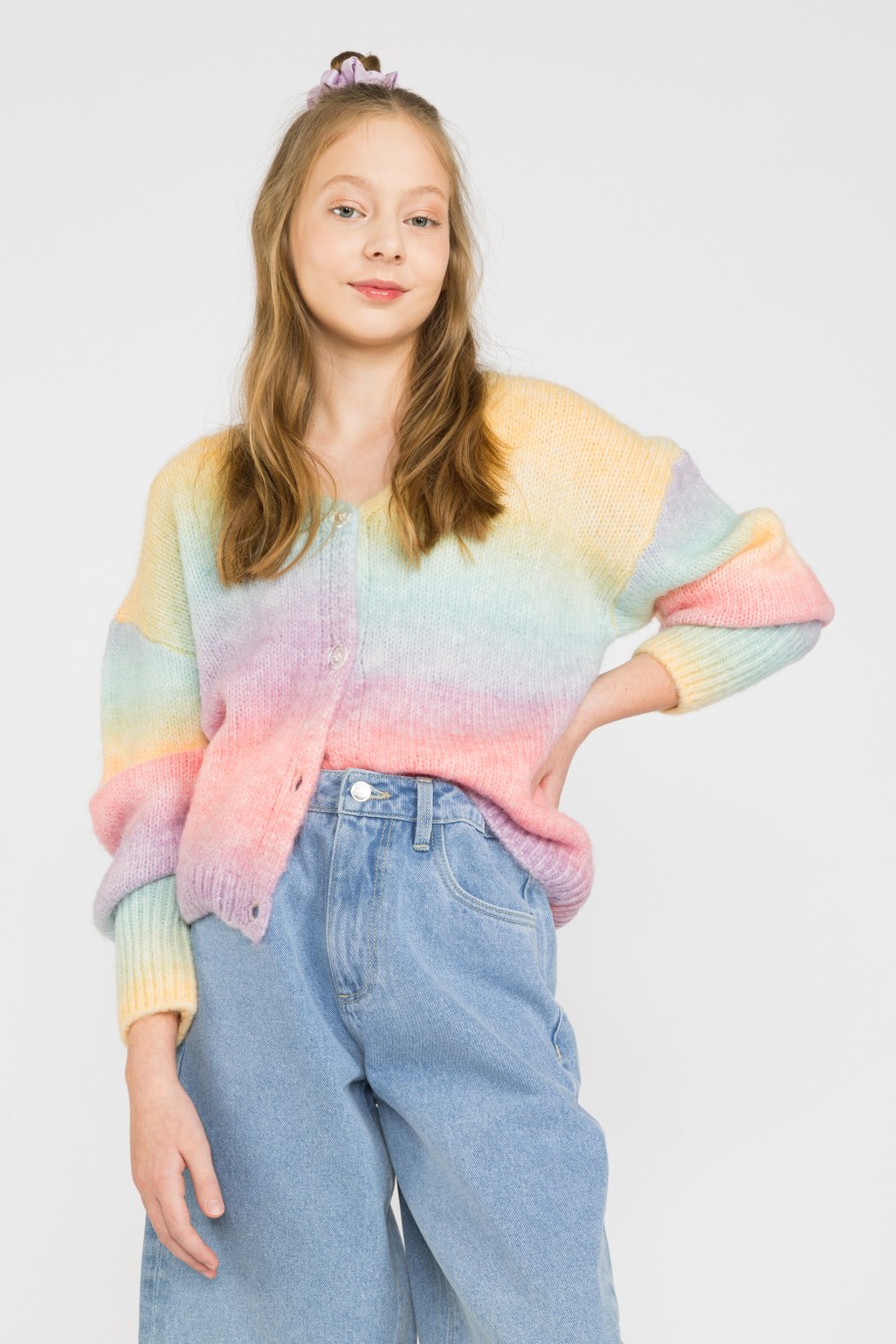 kolorowy zapinany sweter kardigan dla dziewczyny reporter young