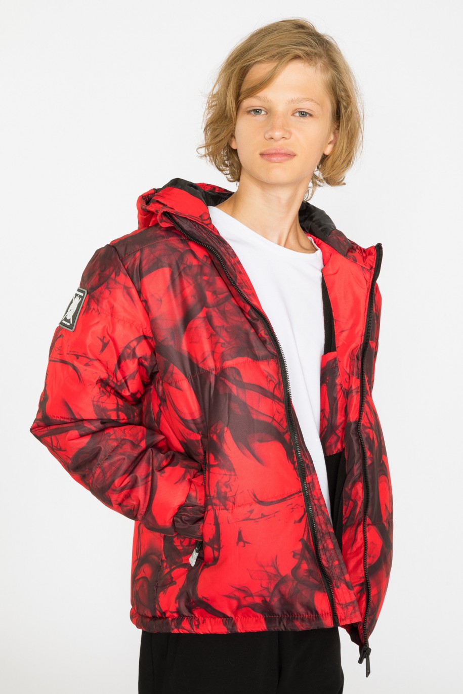 czerwona kurtka z kapturem dla chłopaka reporter young