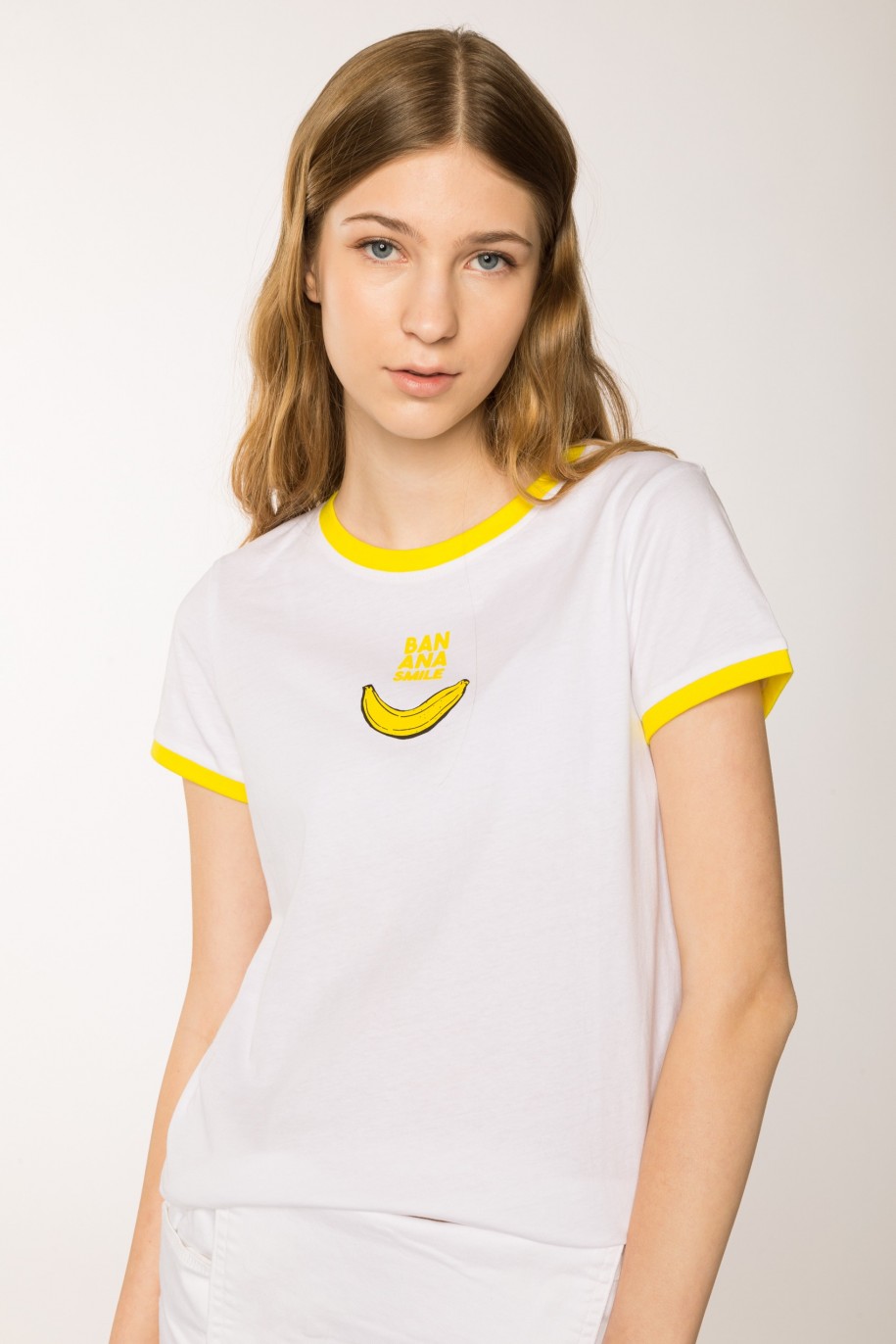 biały t-shirt dla dziewczyny banan reporter young